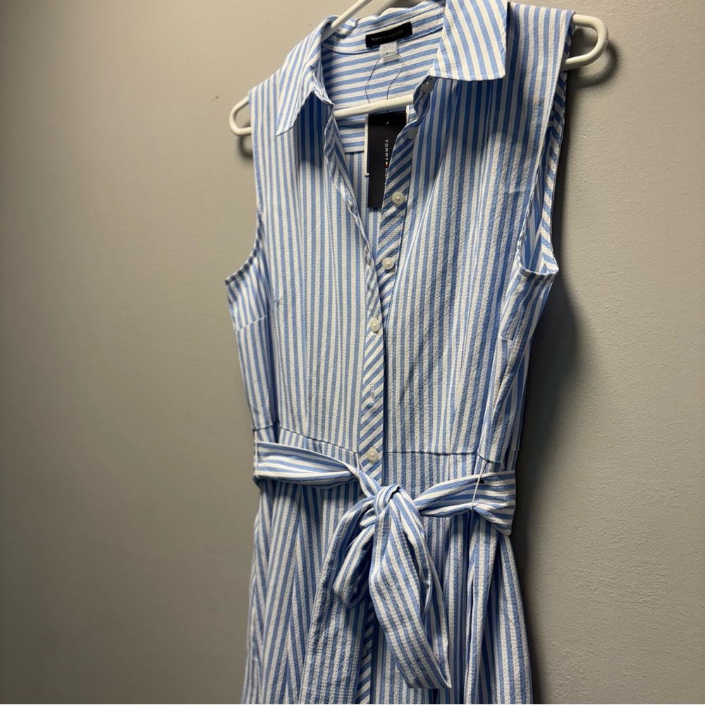 Tommy Hilfiger Blue and White Striped Dress